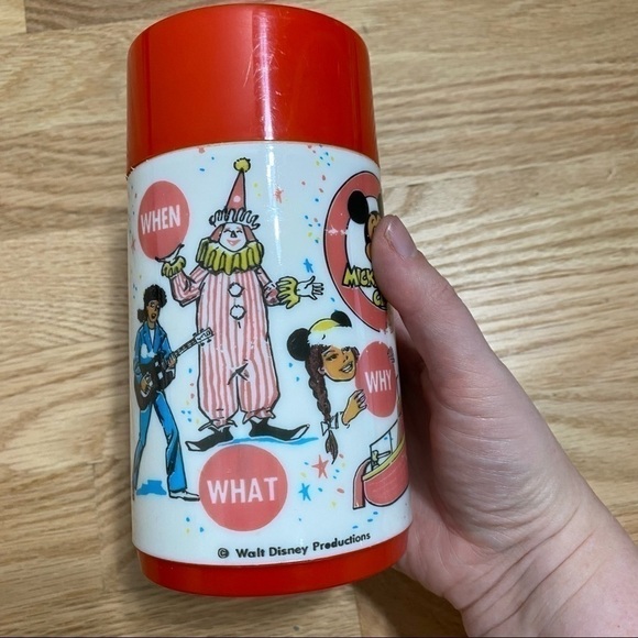 Vintage Mickey Mouse Club Thermos Aladdin Lunch Liquid Container Soup Storage - Picture 5 of 8